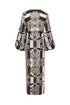 Hojarasca Cotton Silk Maxi Dress / Navy Ornament Stripes